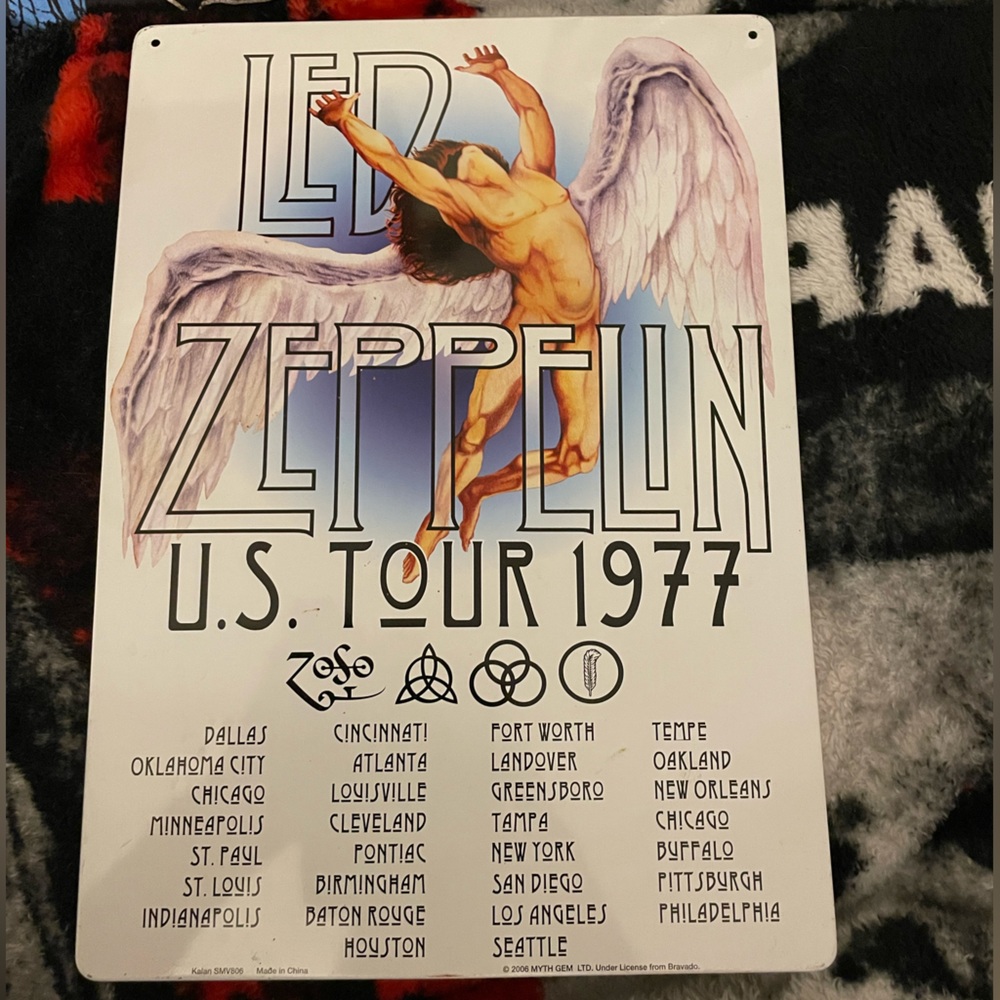 Led Zeppelin tin sign